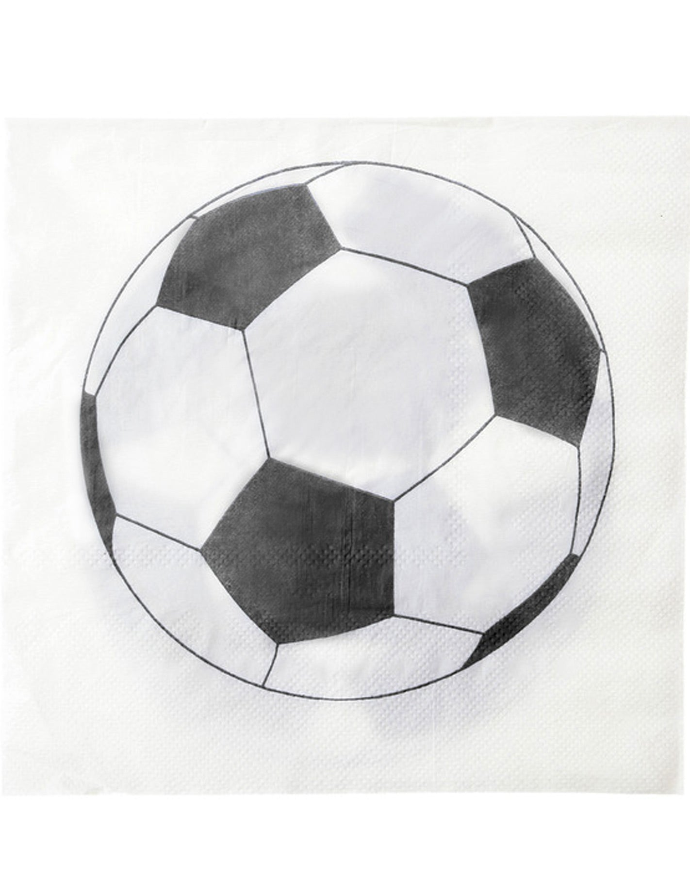 Serviettes en papier ballon football blanc et noir lot de 20
