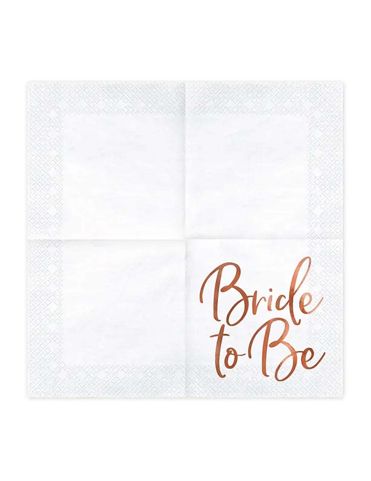 20 růžovo-zlatých papírových ubrousků pro nevěstu 33 x 33 cm