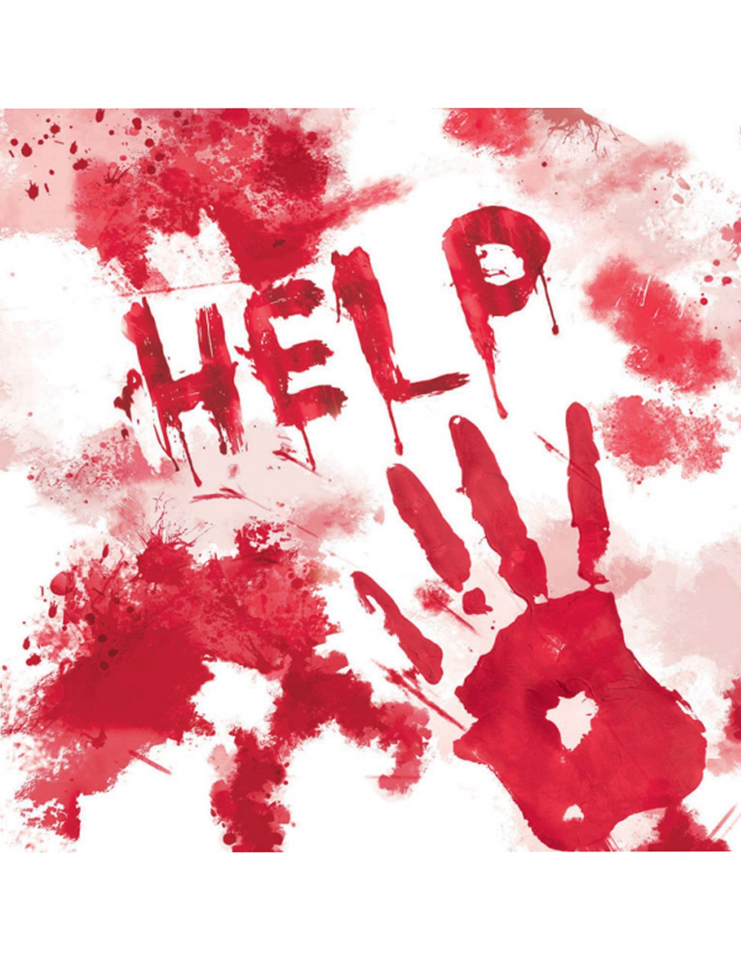 Serviettes en papier Halloween sanglant pour fête blanc et rouge avec inscription Help