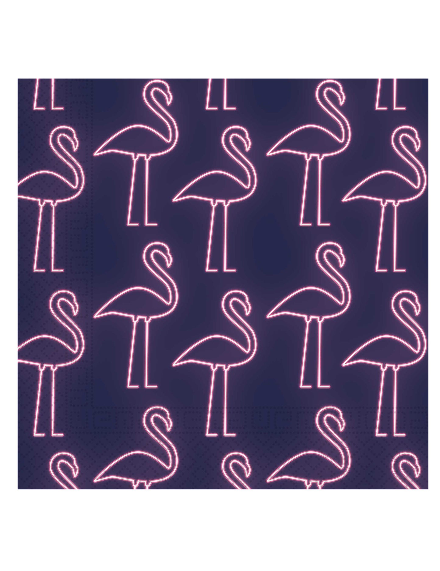 20 neonových papírových ubrousků 33 x 33 cm růžoví plameňáci