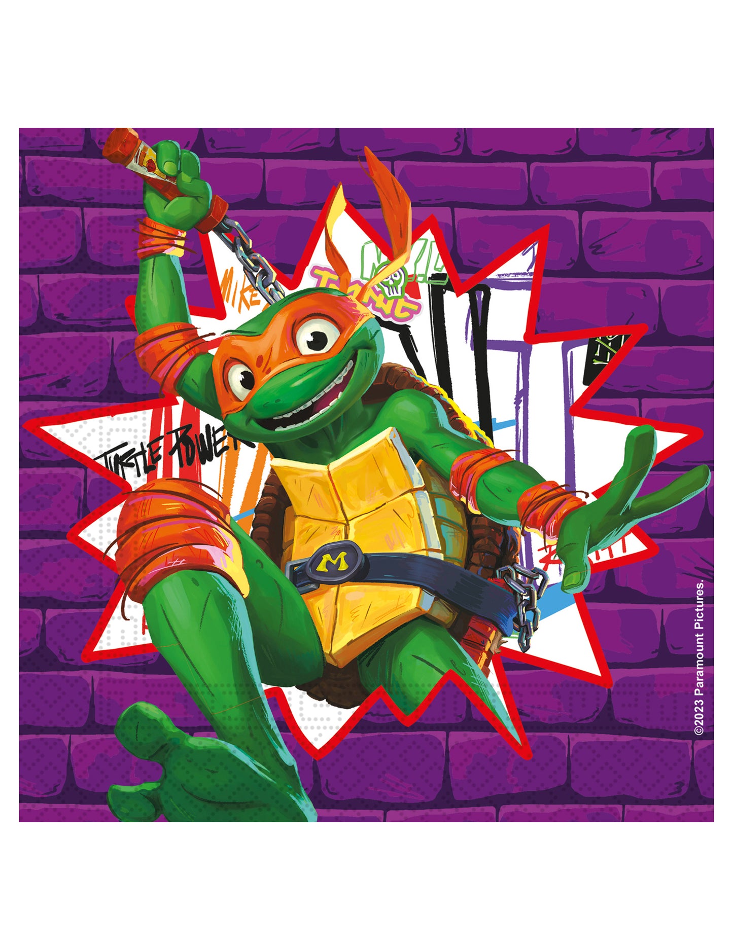 20 papírových ubrousků Ninja Turtles next generation™ 33 x 33 cm