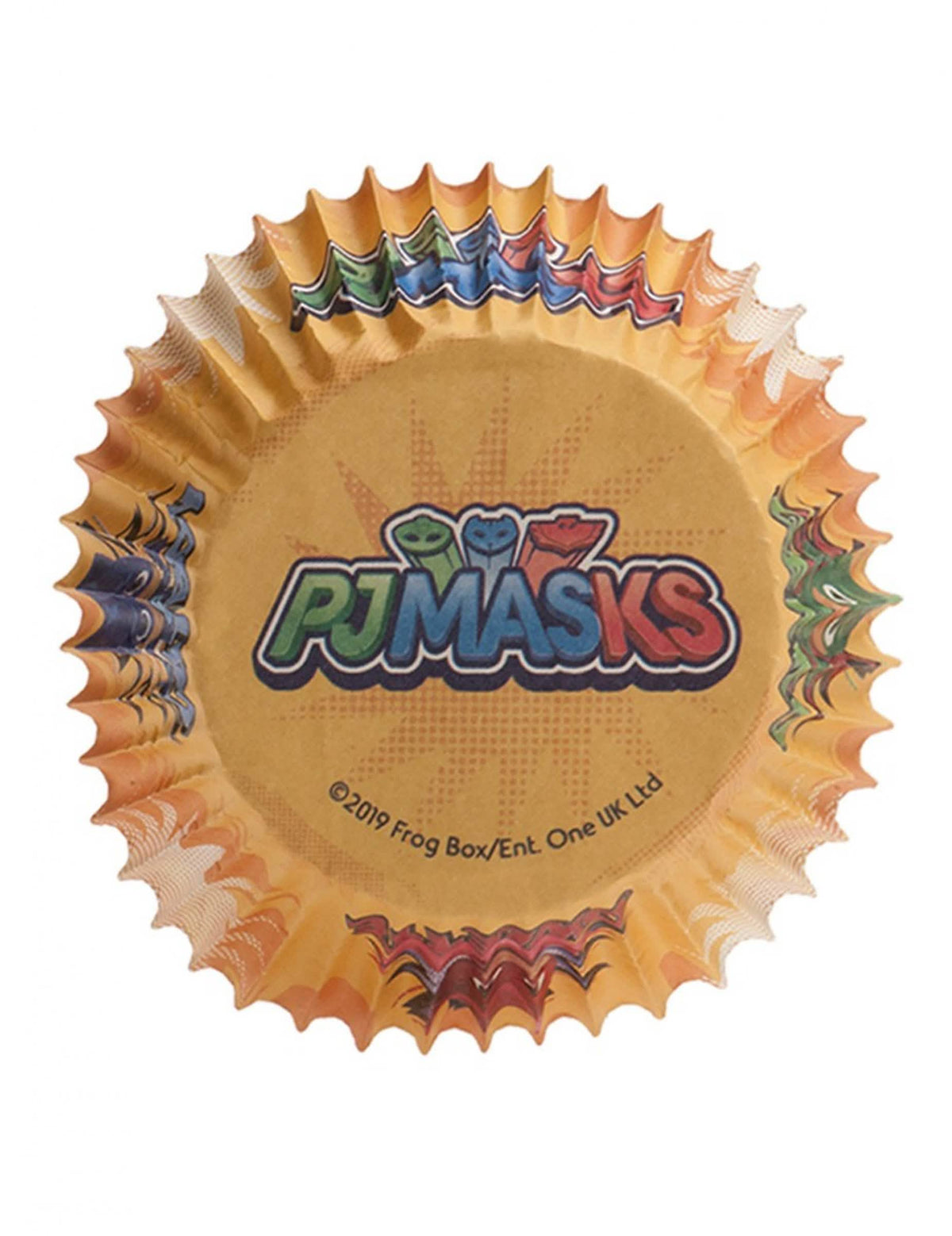 Pohled ze spodní strany papírových košíčků na cupcakes Pyžamoví hrdinové