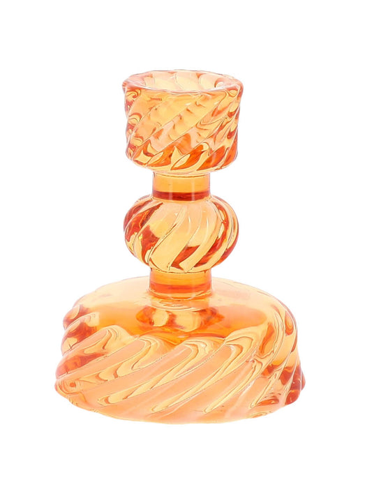 3 skleněné svícny na svíčky v růžové, žluté a oranžové barvě, 10 cm