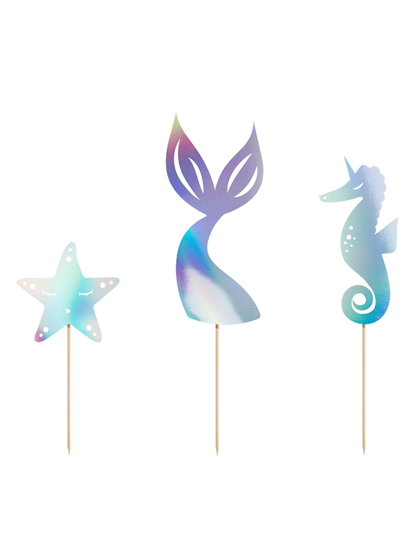 3 Holografická ozdoba na dort s mořskou pannou 24,5 cm