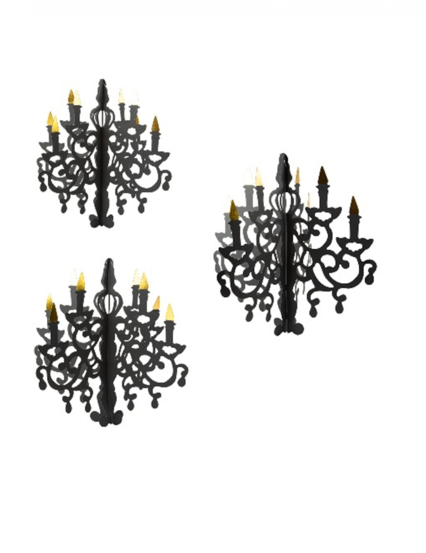 3 závěsné kartonové svícny 35, 45 a 55 cm