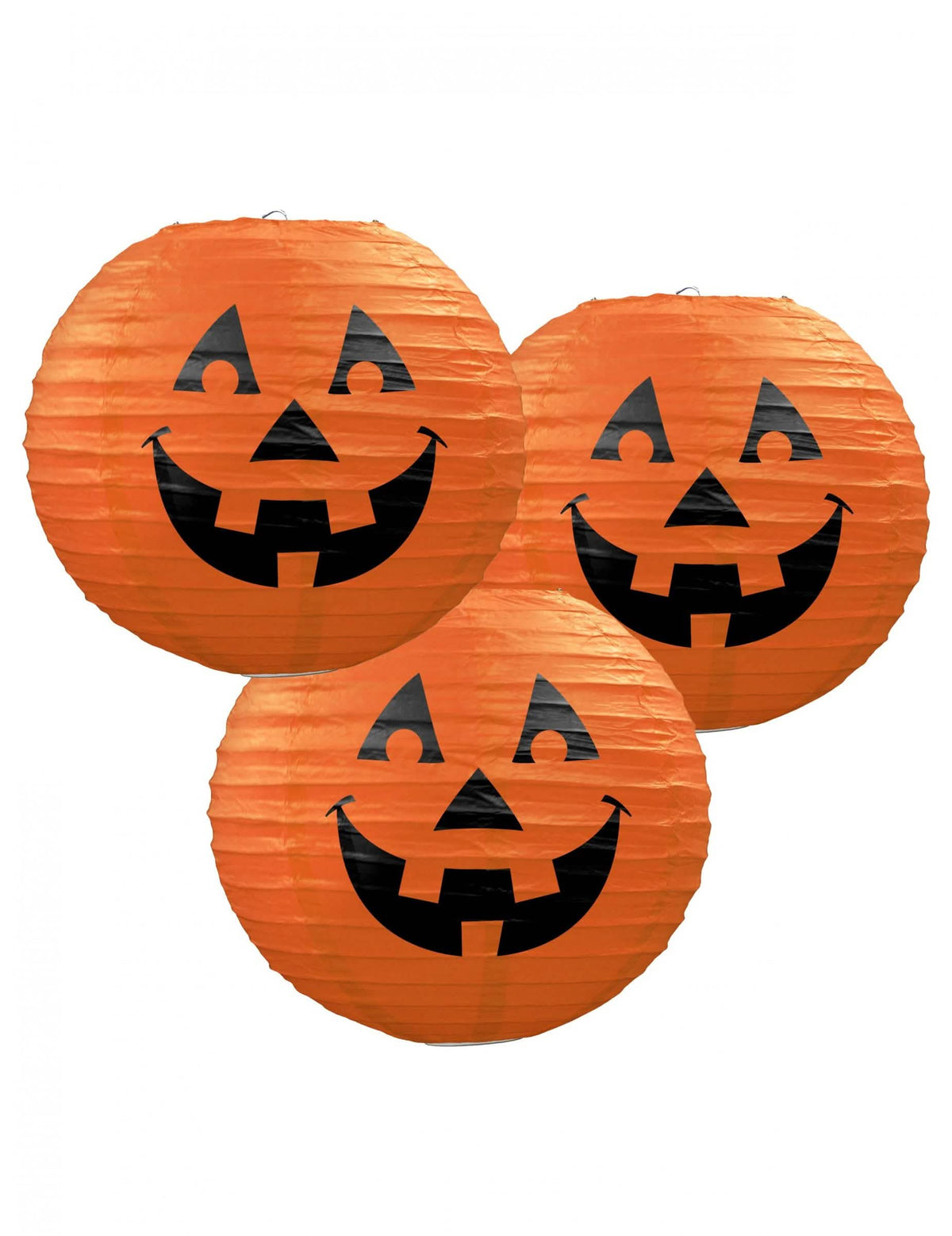 Papírové lucerny dýně pro dekoraci halloween oranžová a černá
