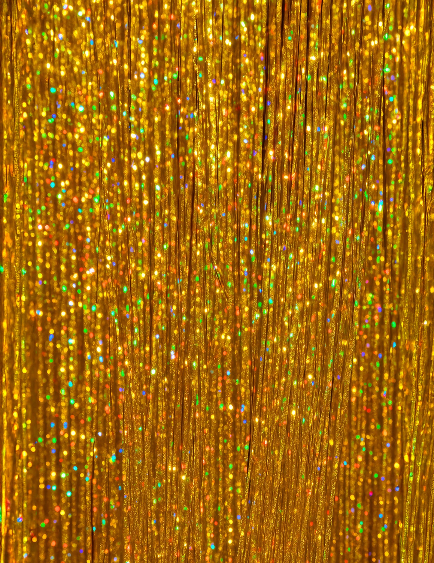 3 Mèches brillantes dorées 50 cm