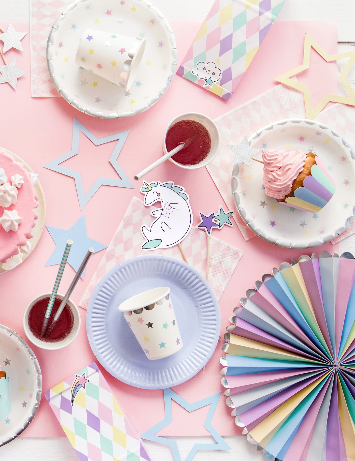 3 pastelové a stříbrné ozdobné rozety 30, 25 a 21 cm