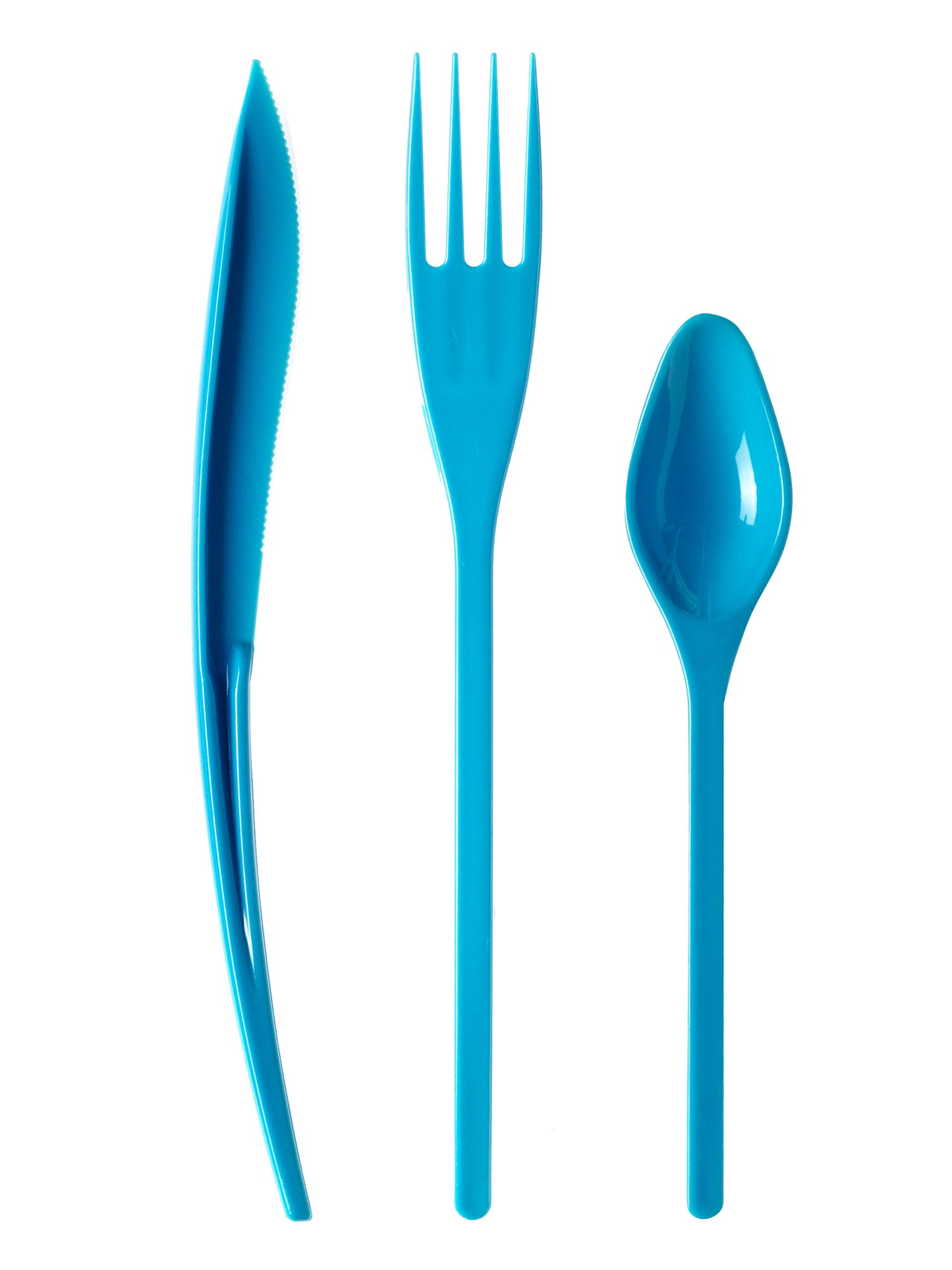 30 tyrkysových plastových příborů - Premium