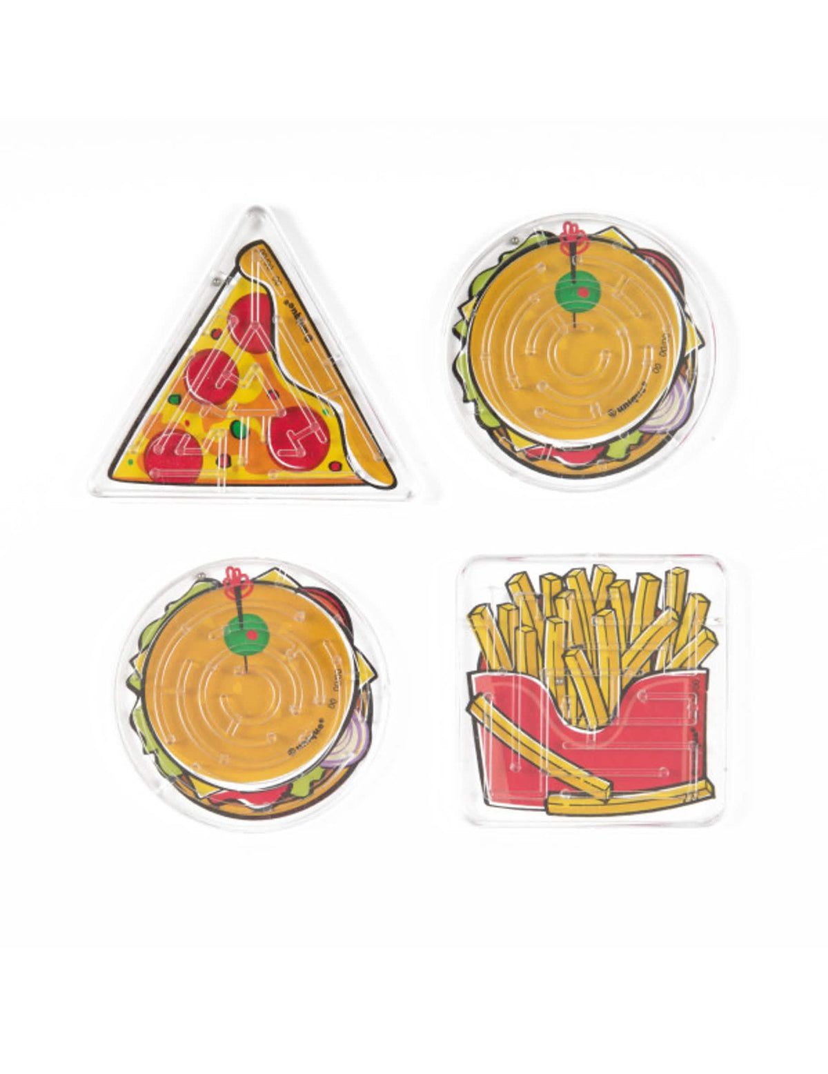 Příslušenství piñata hry bludiště fast food pro dítě vícebarevné hamburger pizza a hranolky