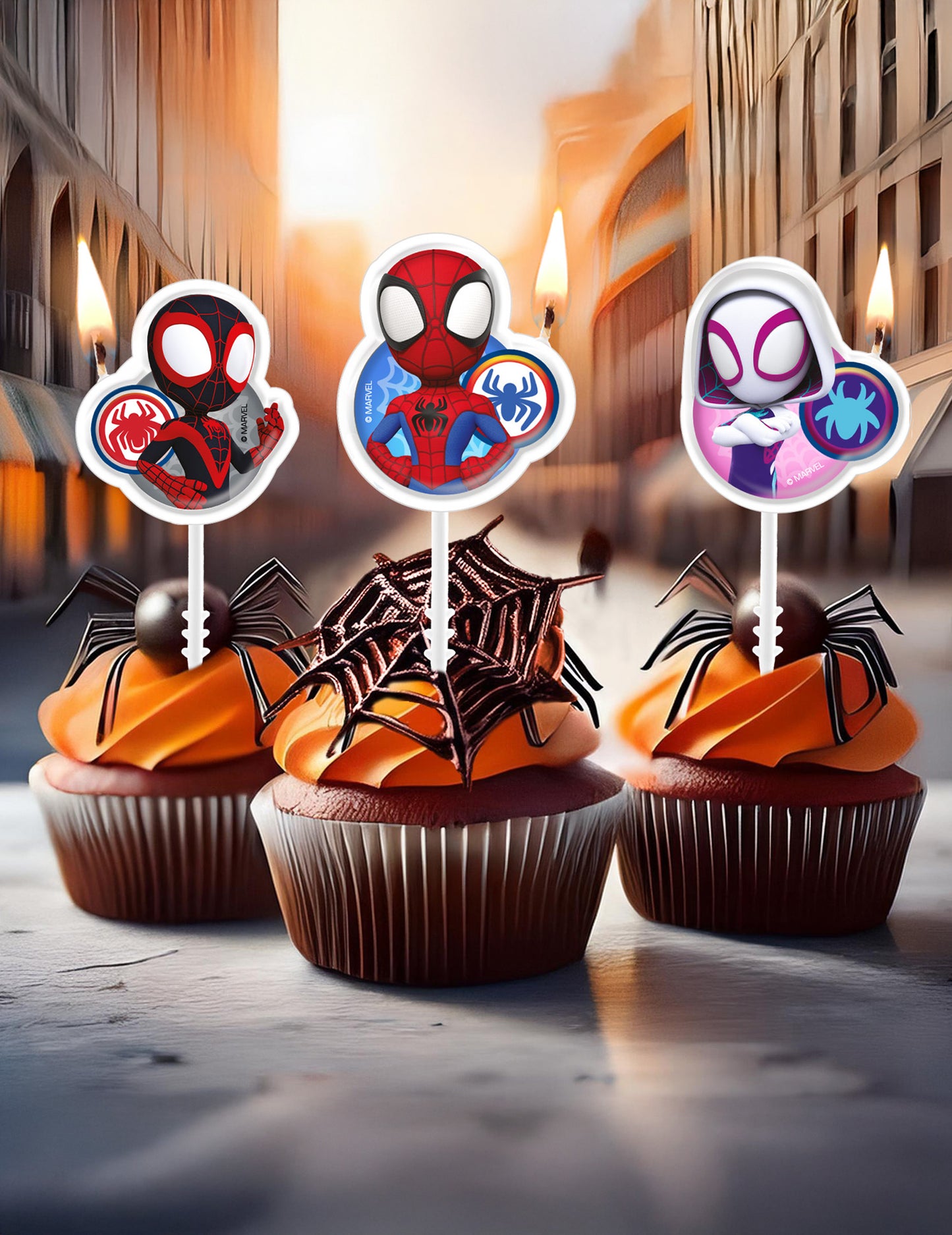 4 Bougies anniversaire Spidey et ses amis