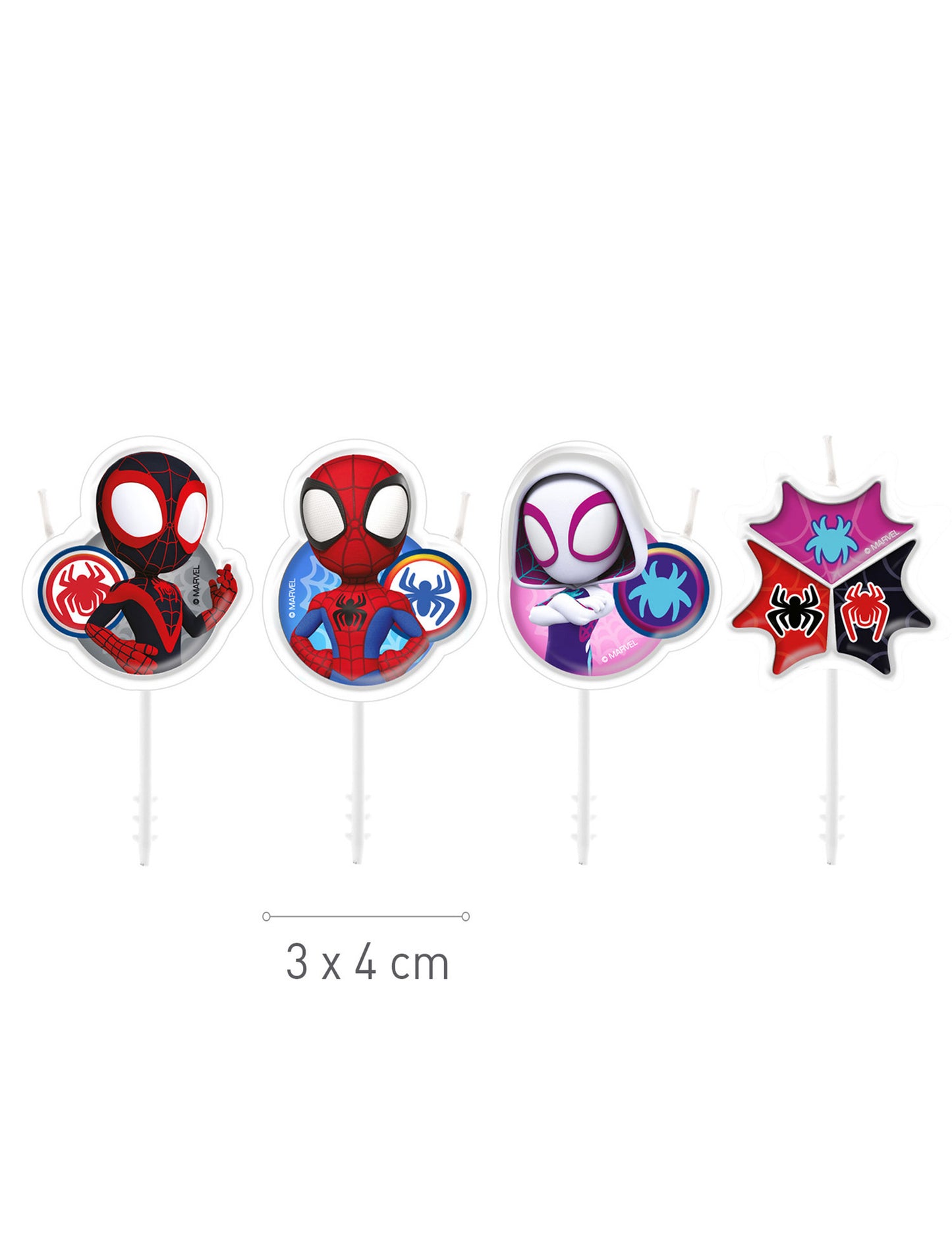 4 Bougies anniversaire Spidey et ses amis