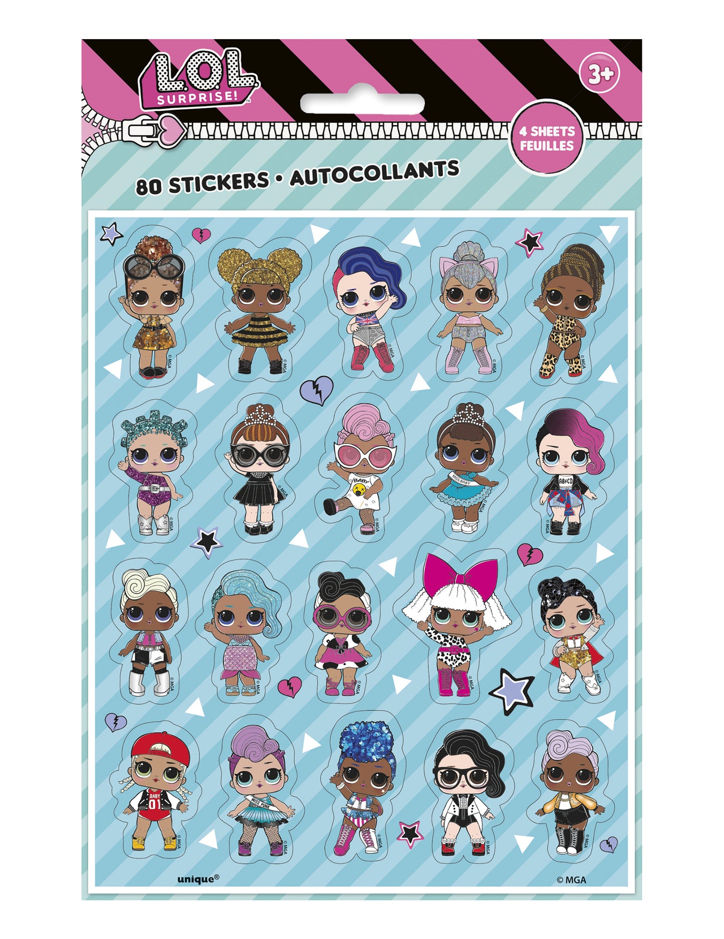 4 listy samolepek LOL Surprise™