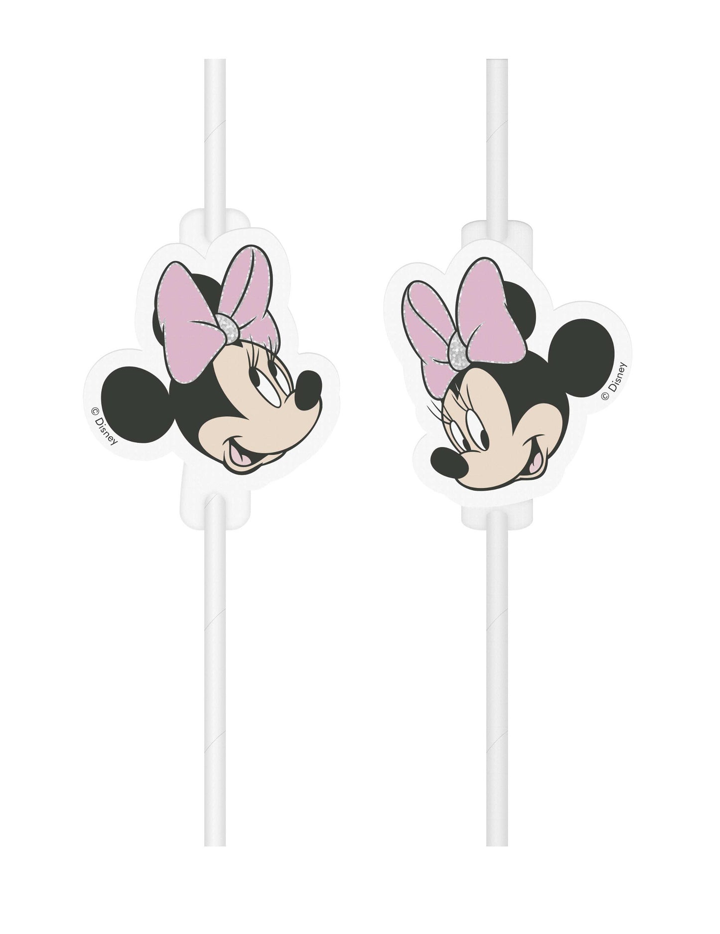 4 brčka z kartonu s medailonky s tváří Minnie