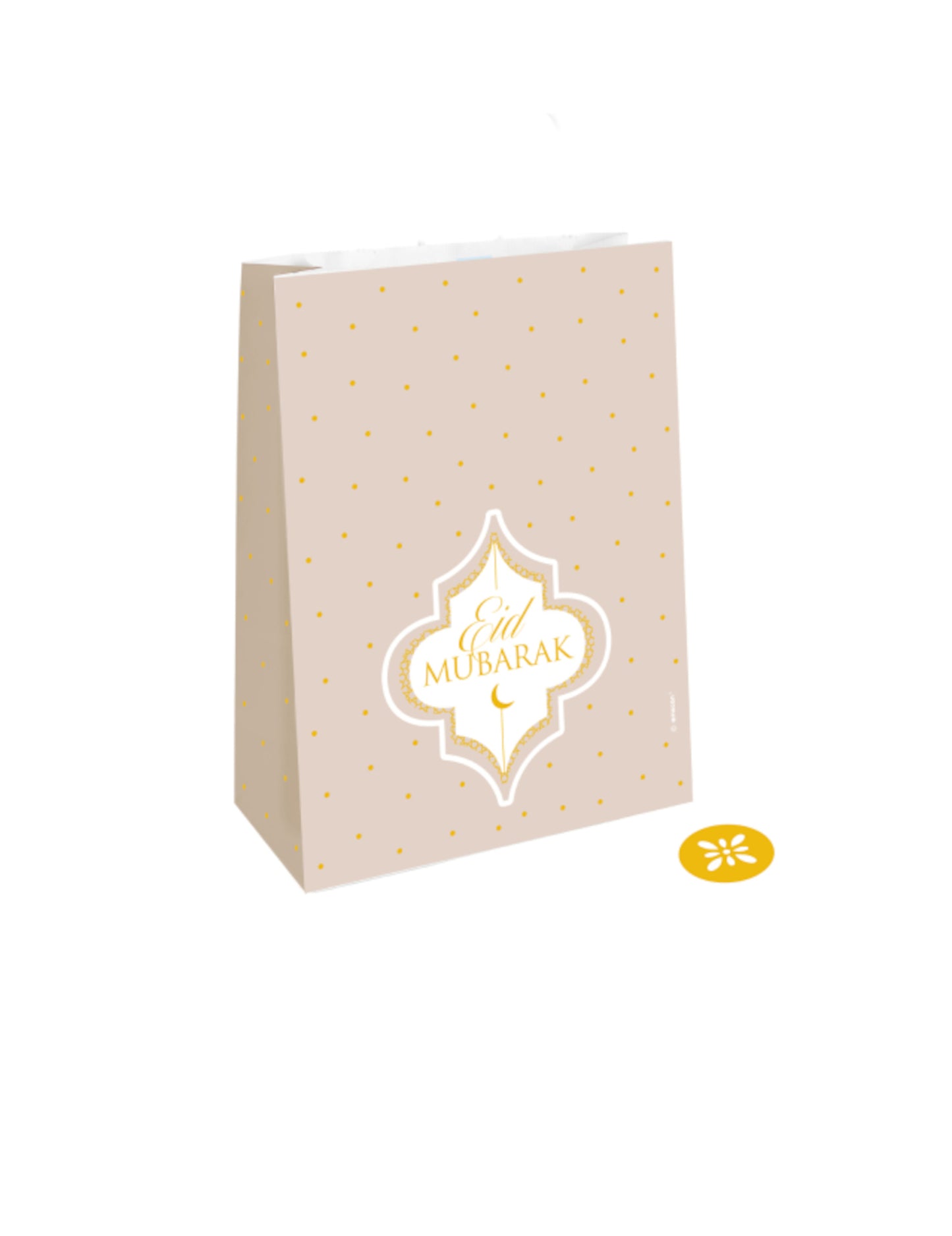 4 papírové sáčky Eid Mubarak 15 x 21 cm pudrově růžová