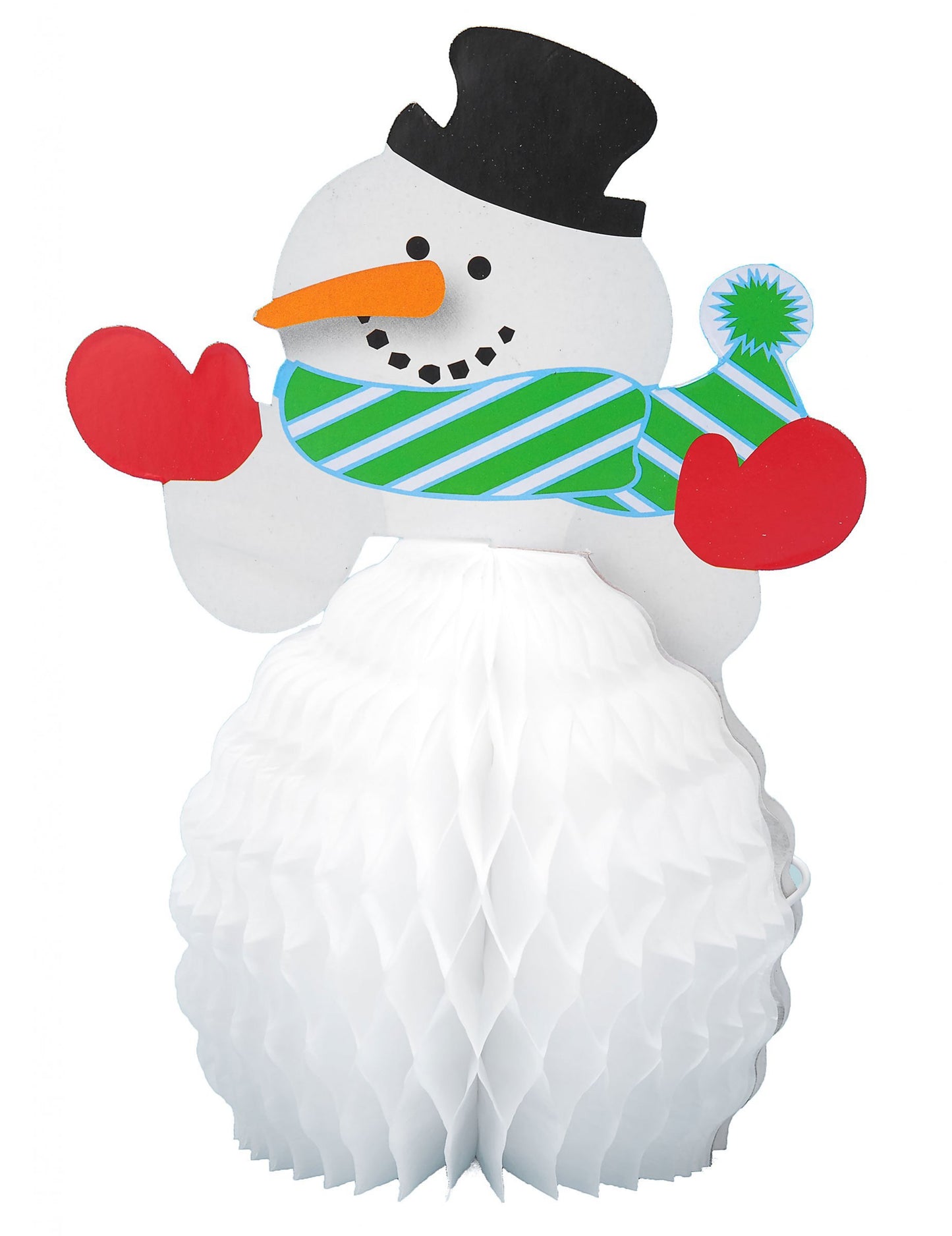 Vue de face du mini centre de table bonhomme de neige pour Noël