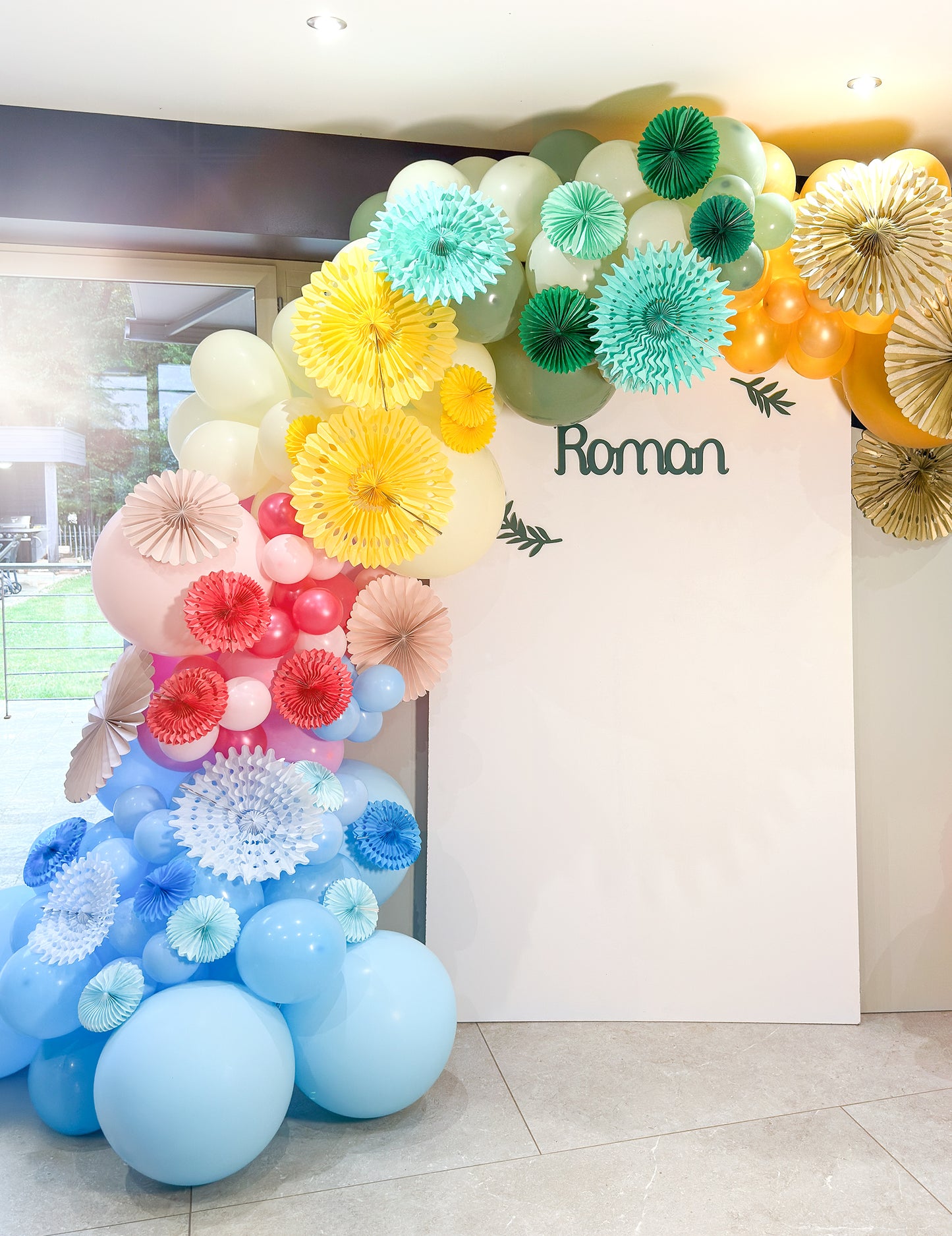 5 mini barevných rozetek 15 cm