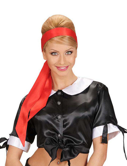 Dámská červená saténová čelenka