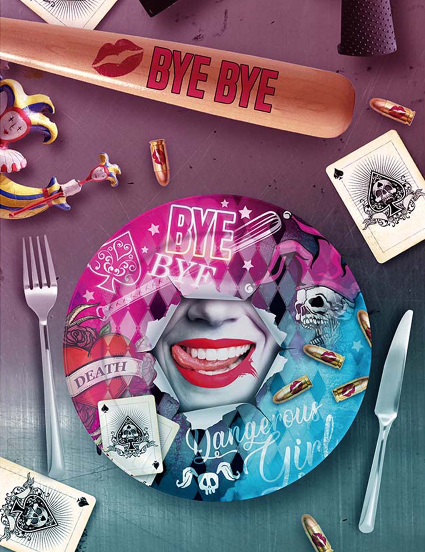 6 talířů Nebezpečné dívky 23 cm