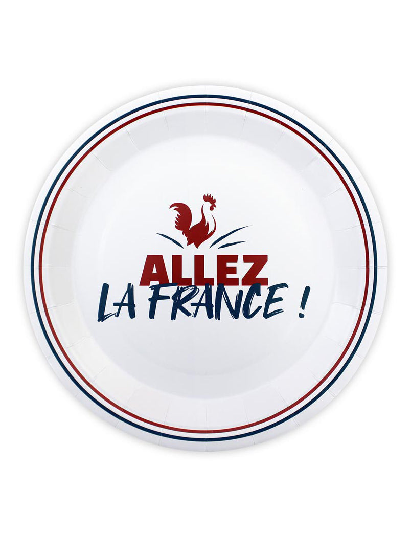 6 papírových talířů "Allez la France" 23 cm