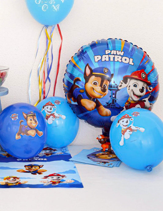 6 modrých latexových balónků Tlapková patrola 27 cm