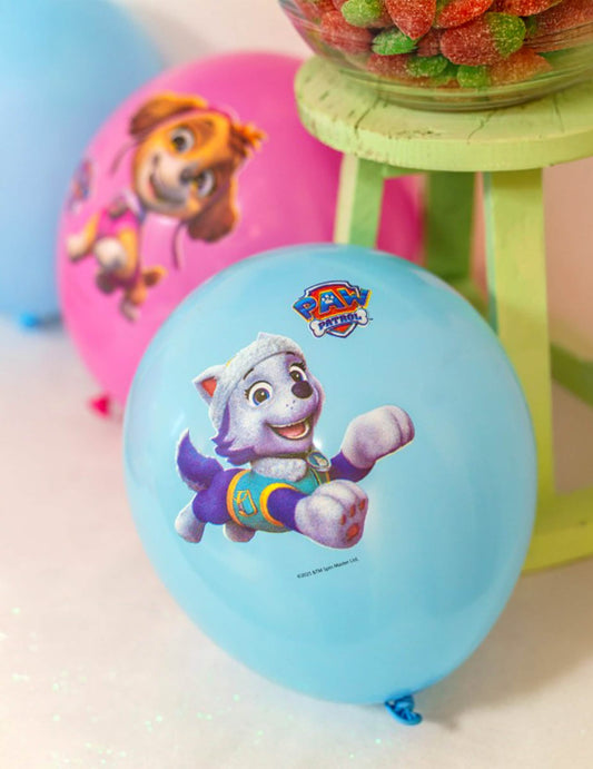 6 růžových latexových balónků Tlapková patrola 27 cm