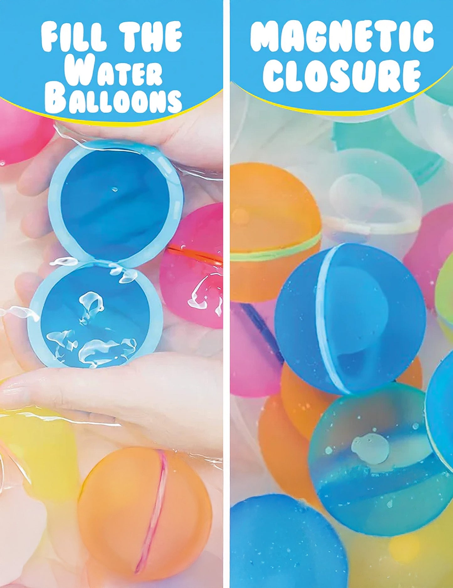 6 barevných opakovaně použitelných vodních bomb