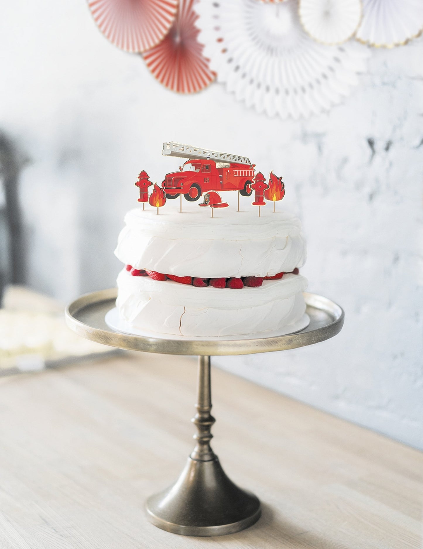 6 hasičských dortových dekorací