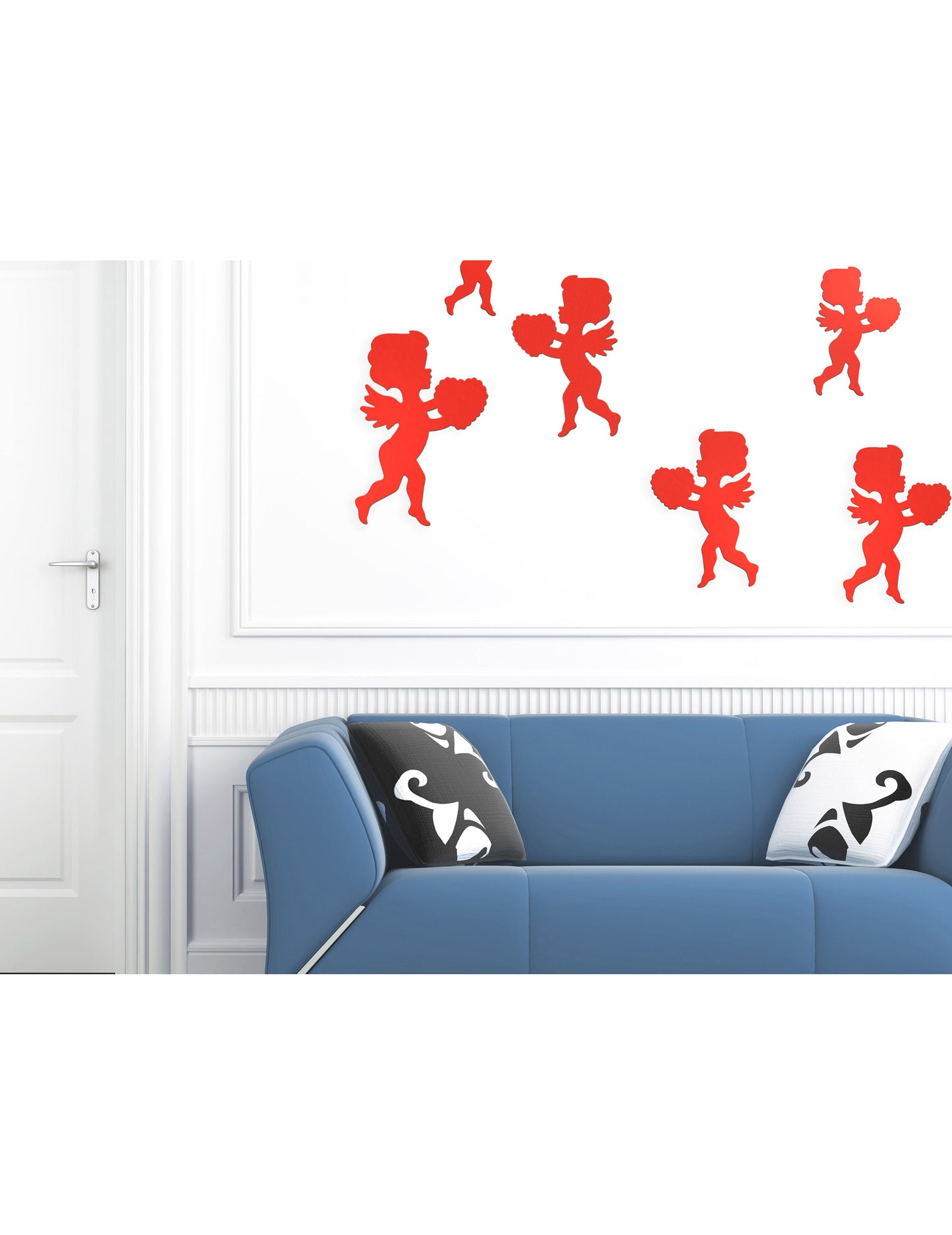 6 červených dekorací Cupid vzorec