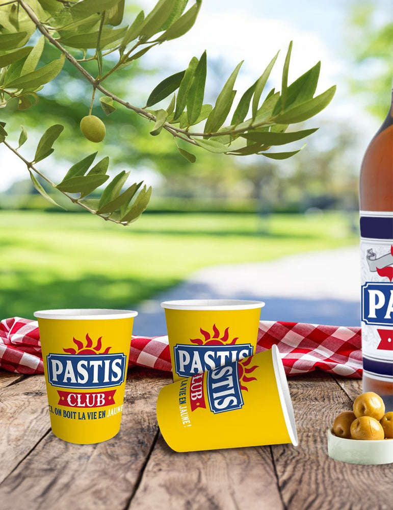 6 žlutých kelímků na aperitiv