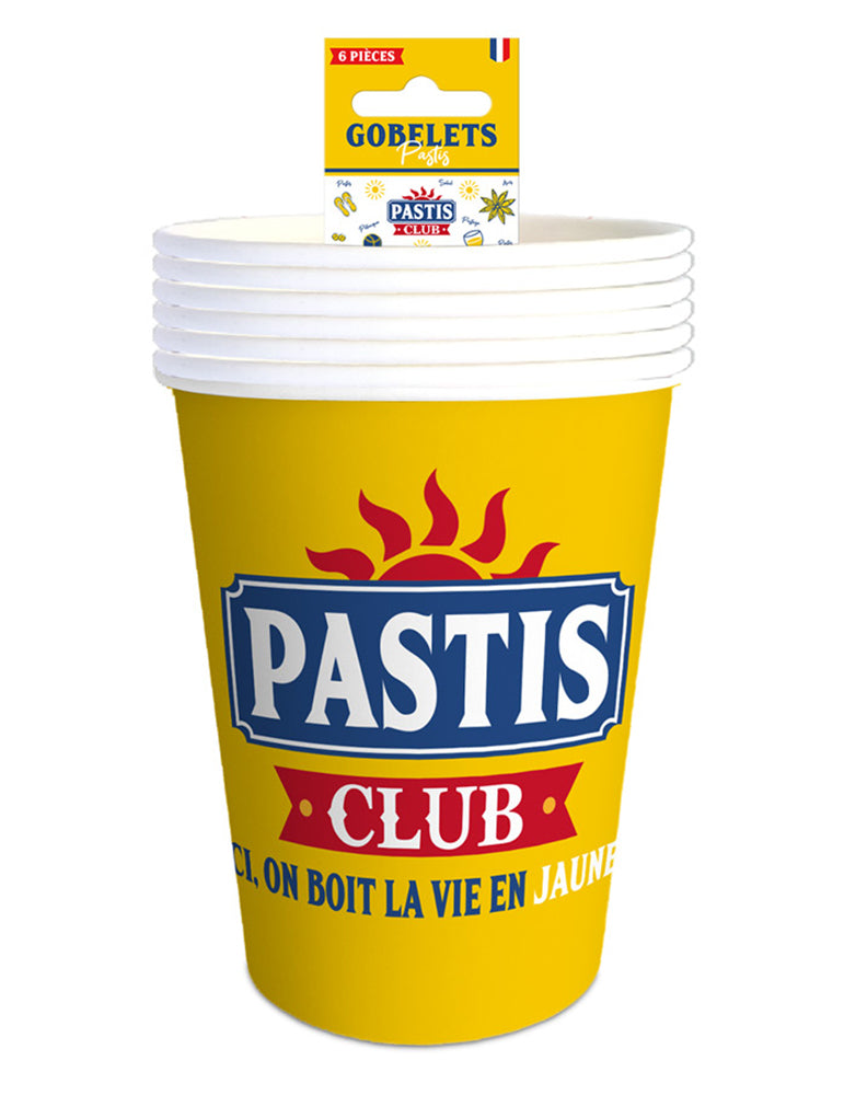 6 žlutých kelímků na aperitiv