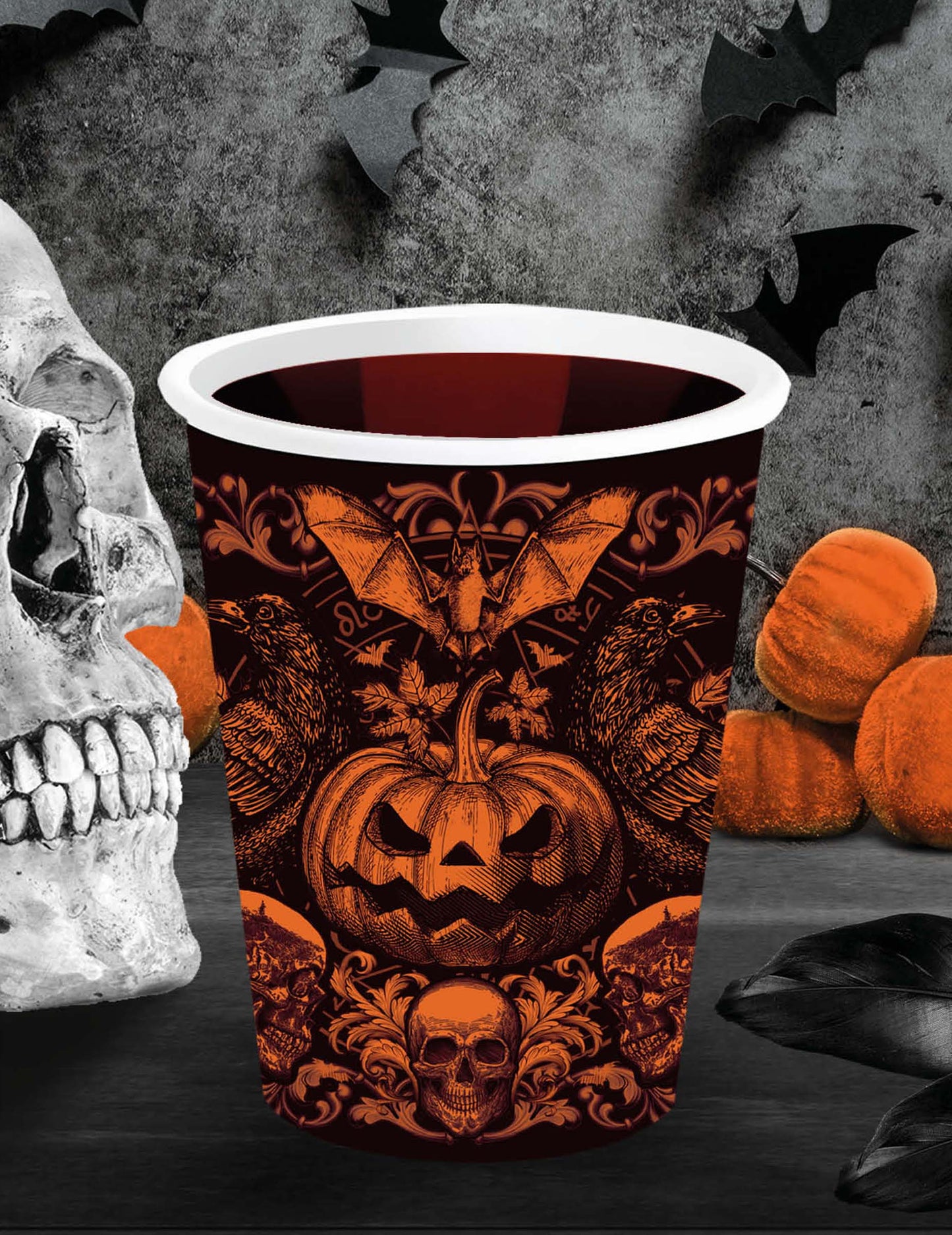 6 gotických dýňových kelímků 240 ml