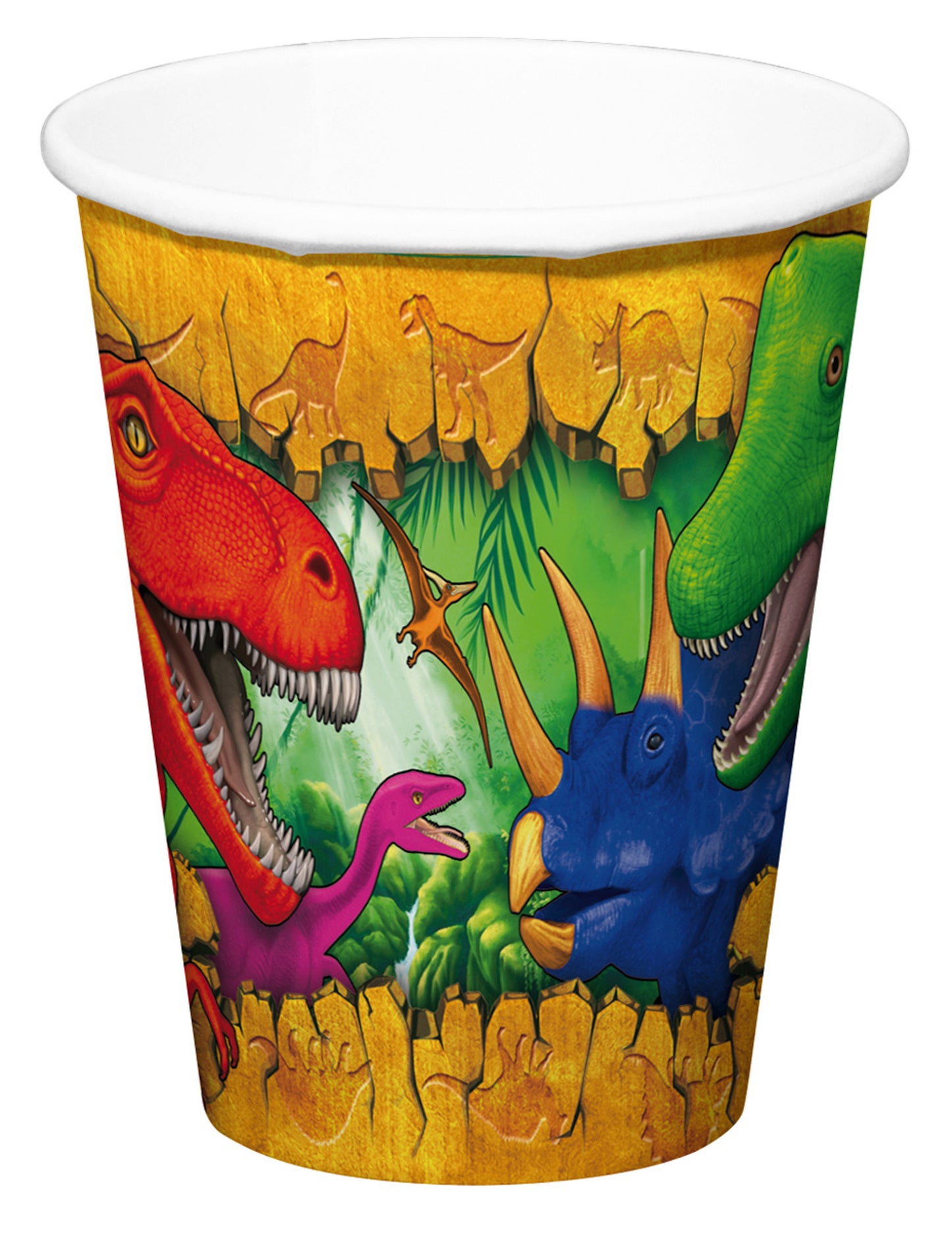 6 papírových kelímků s dinosaury 250 ml