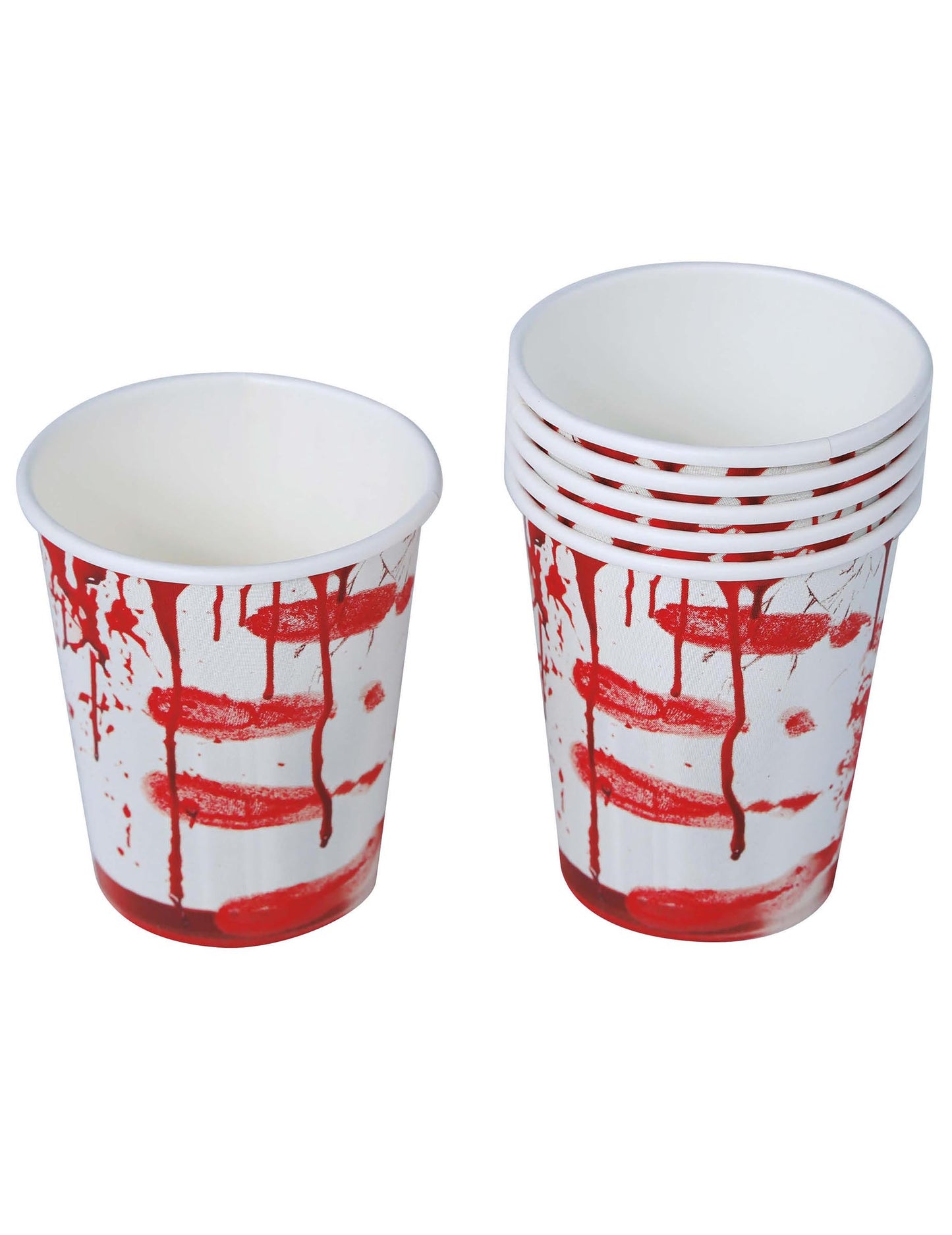 6 krvavých halloweenských kartonových šálků 240 ml