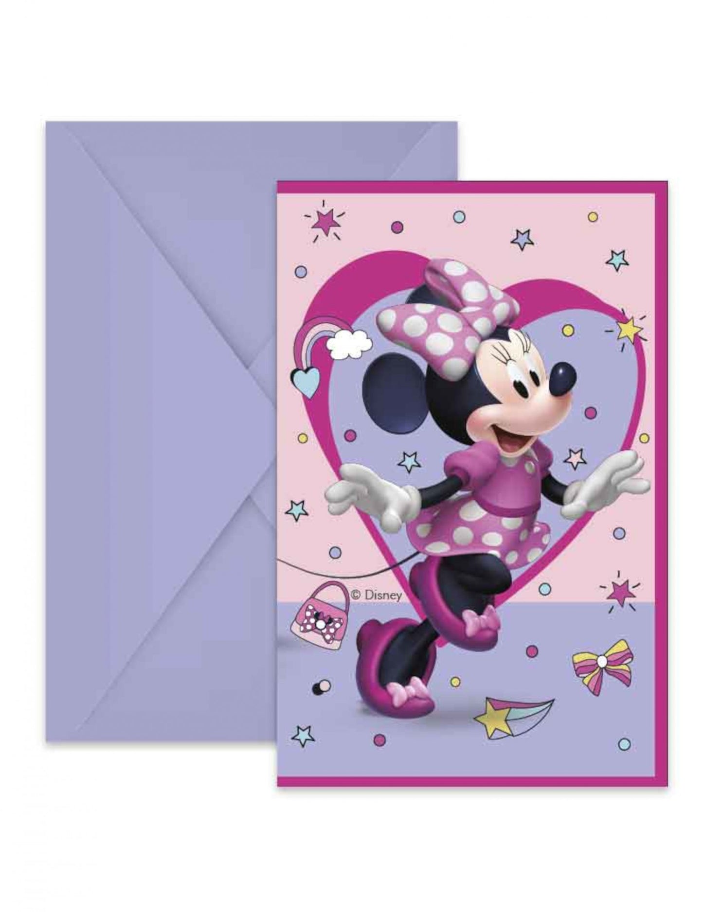 6 pozvánek Minnie Junior s obálkami