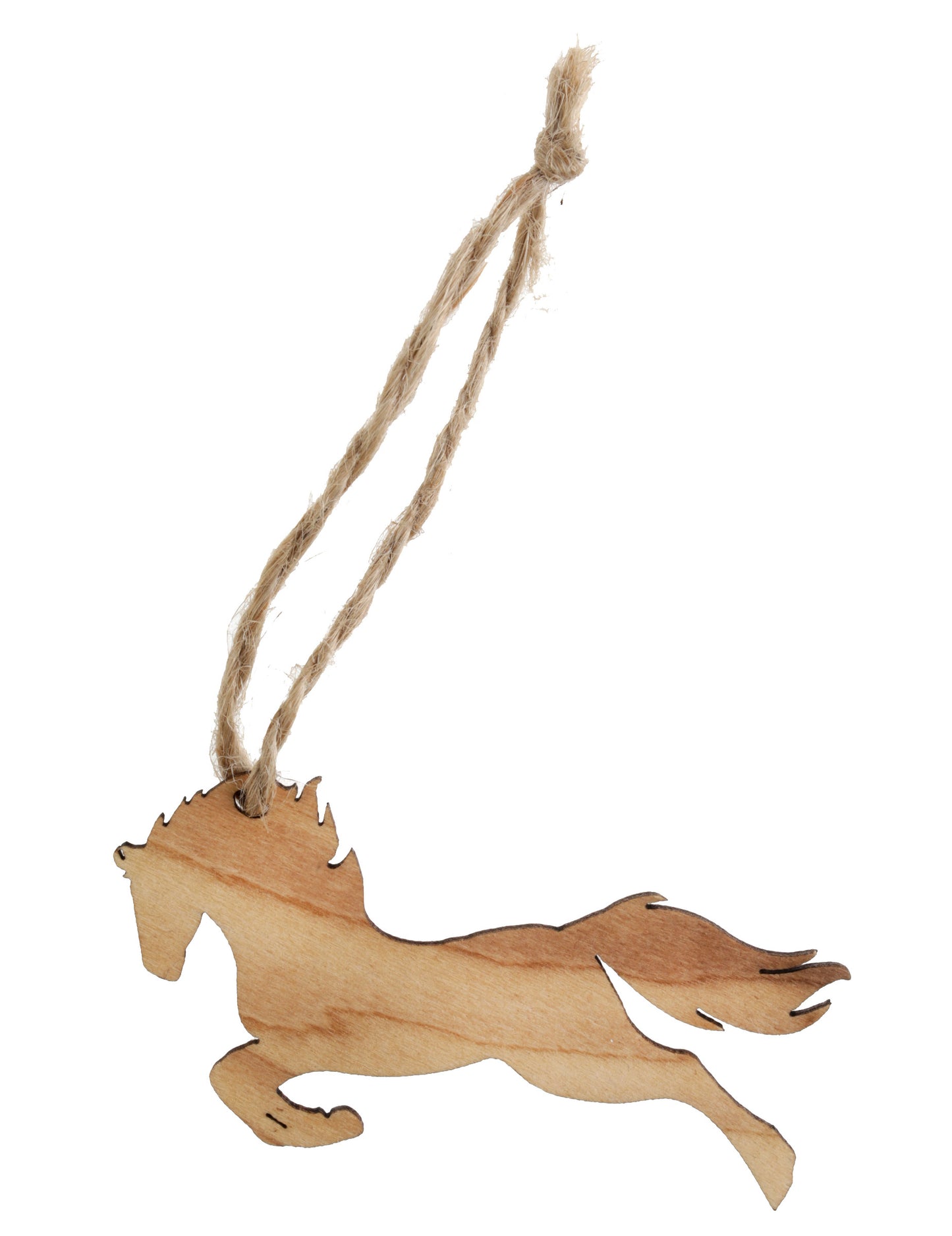 6 jmenovek ve tvaru koně se šňůrkou ze starého dřeva 7 x 4,2 cm na narozeniny