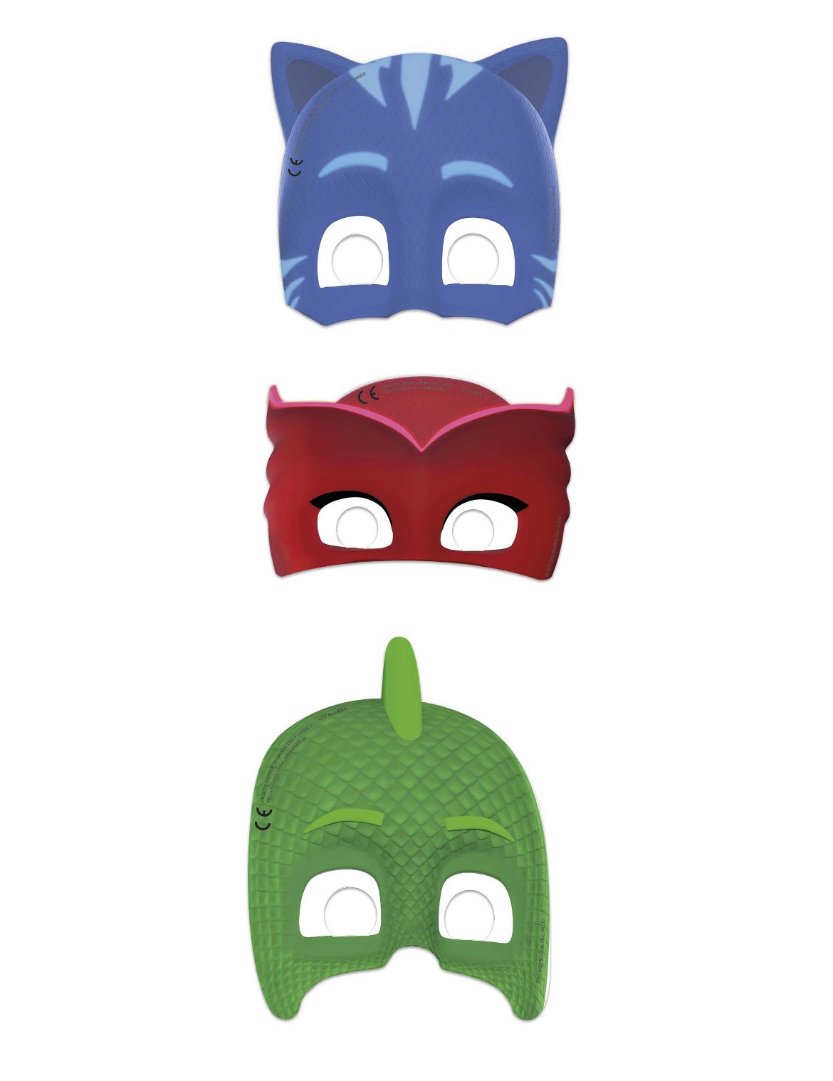 6 kartonových masek PJ Masks