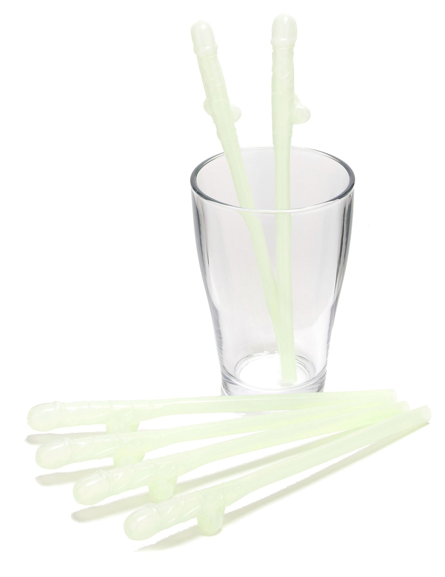 Situace s fosforeskujícími brčky v sklenici