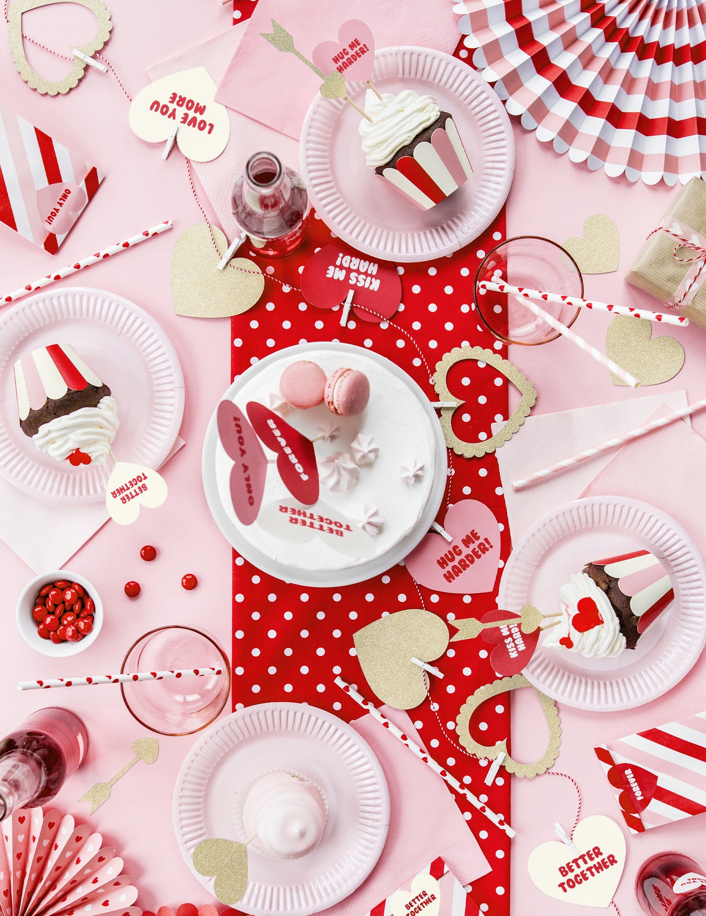 6 zlatých třpytivých srdíček, výběr 11 cm