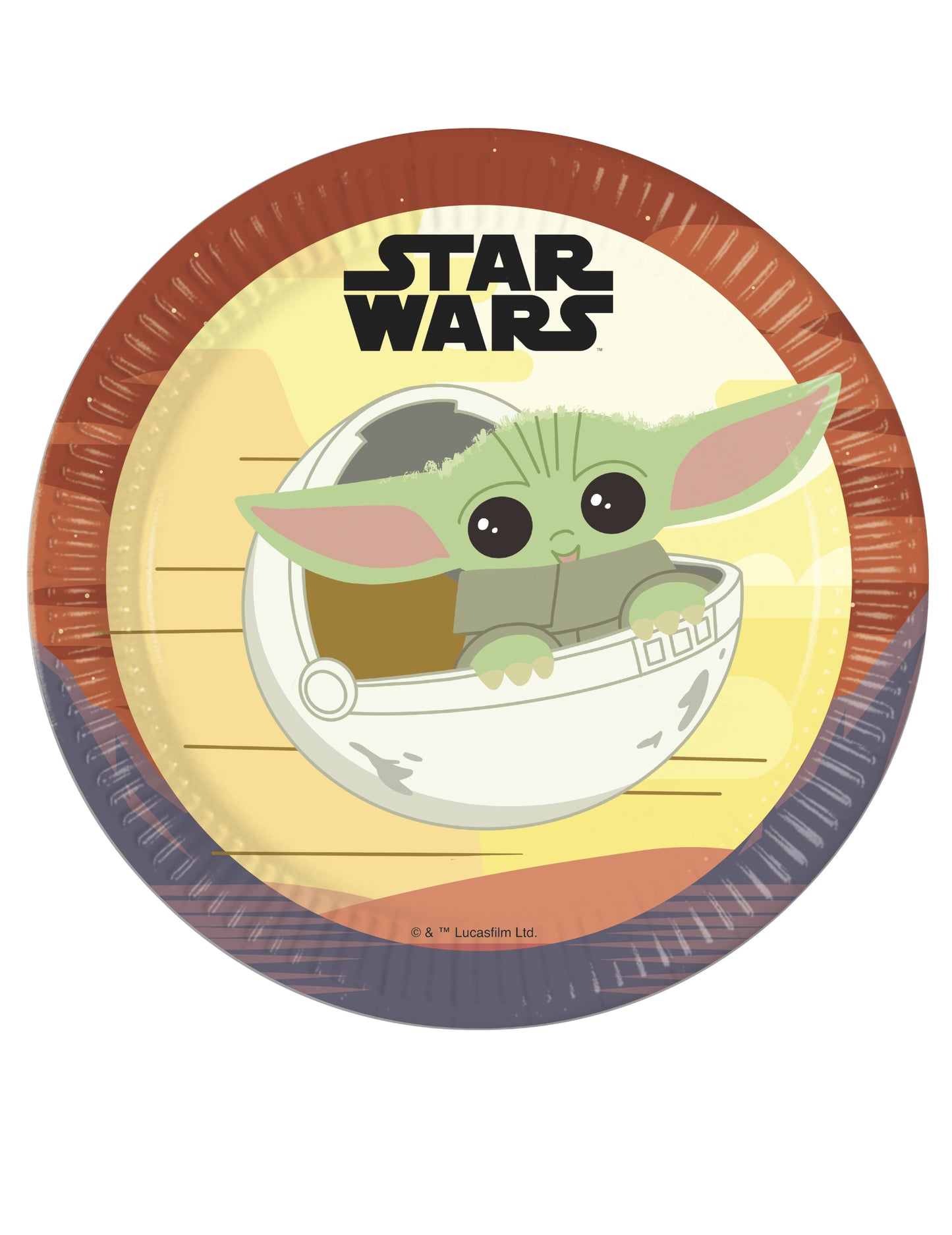 8 Papírové talíře Baby Yoda s motivem Mandalorianu 23 cm