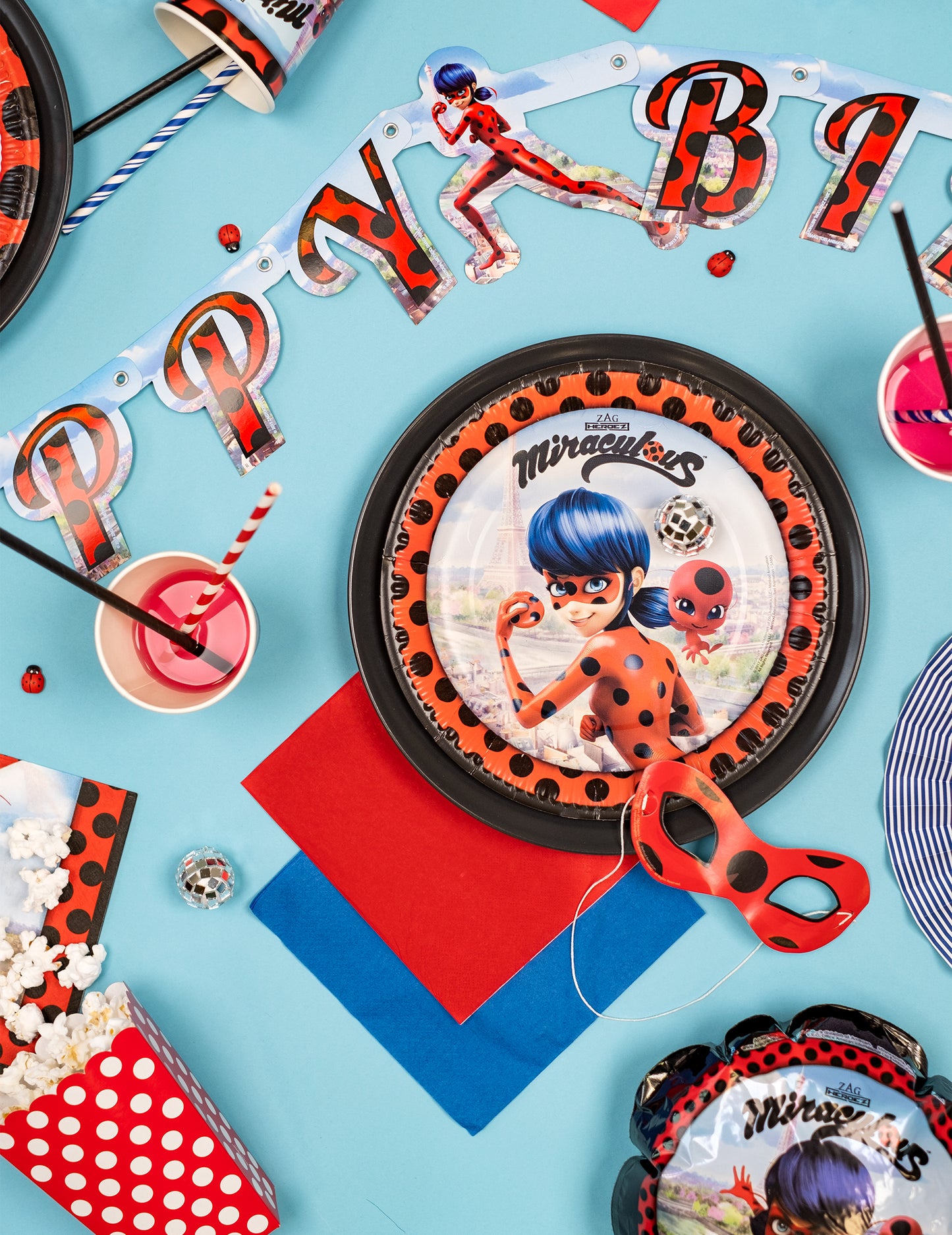 8 papírových talířů s motivem berušky v Paříži 23 cm