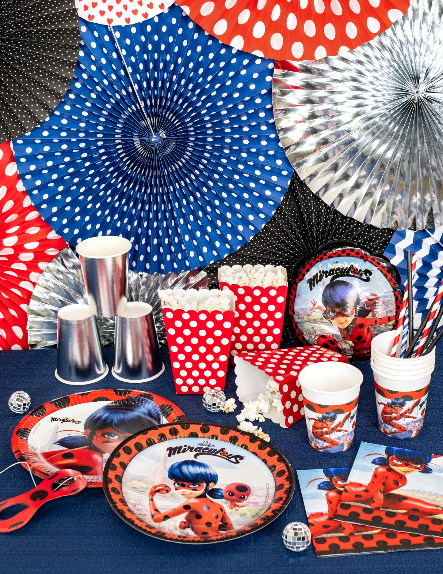 8 zázračných papírových talířů s beruškou 23 cm