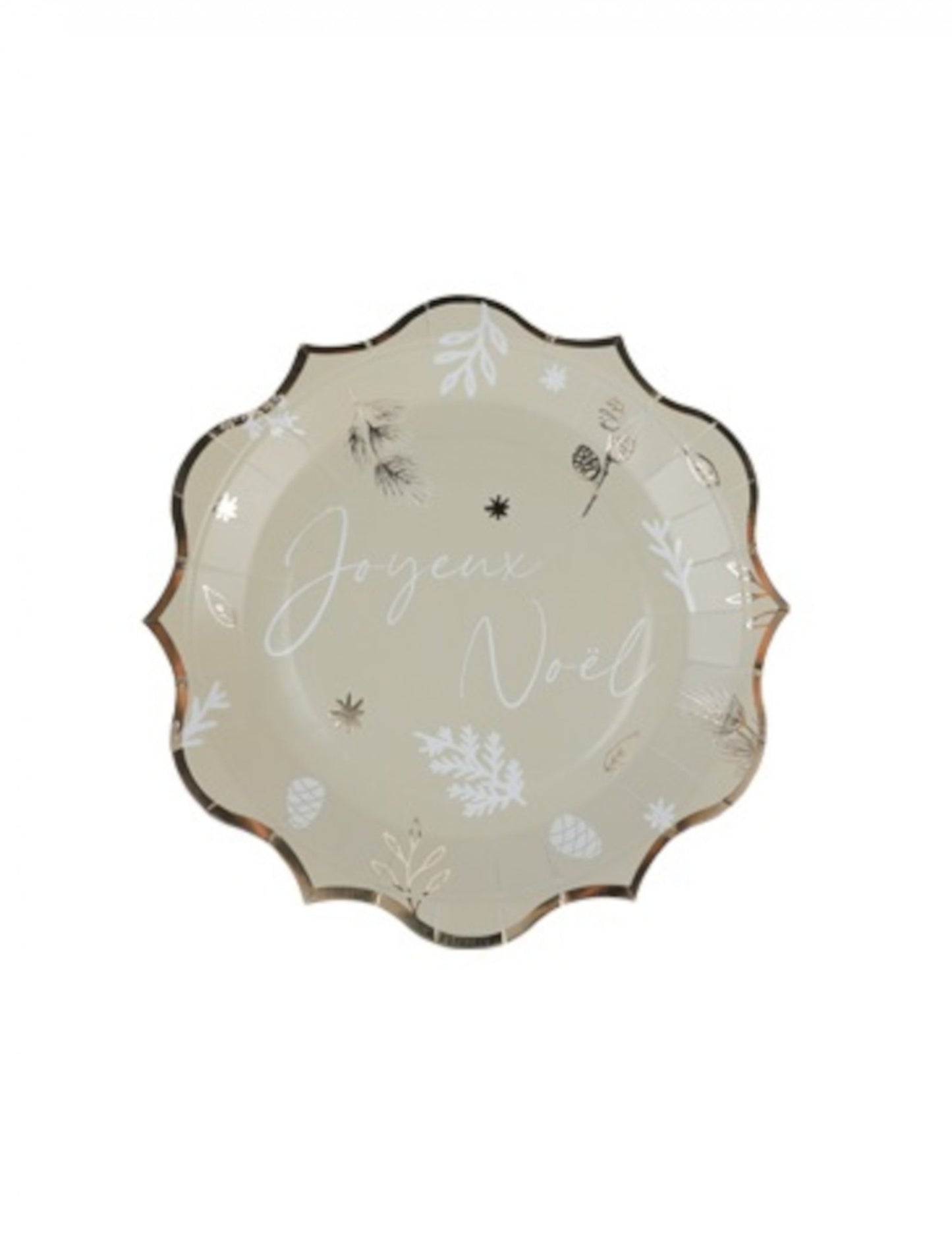 8 botanických vánočních talířů Verdigris 23 cm veselé vánoce