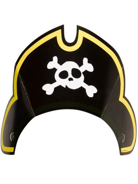 8 kartonových pirátských klobouků