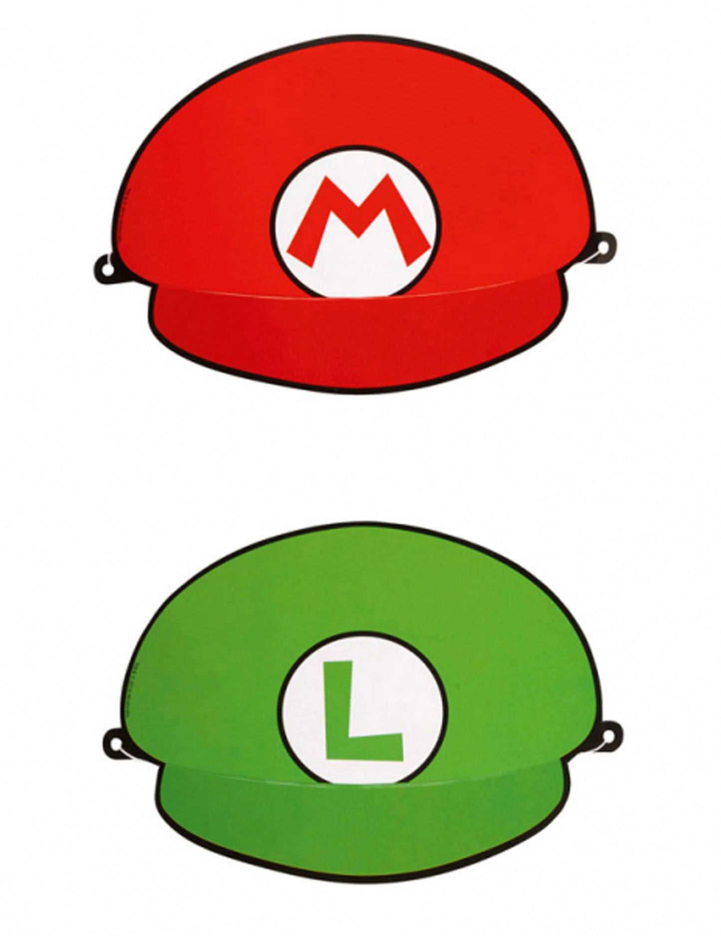 Chapeaux de fête Super Mario pour enfants rouges et verts lot de 8