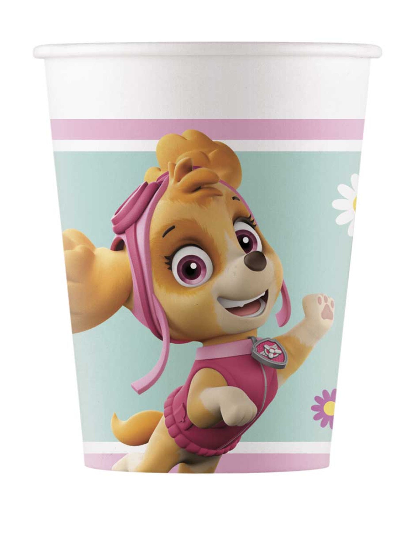 Gobelets en carton Pat' Patrouille Stella et Everest pour enfant rose et bleu