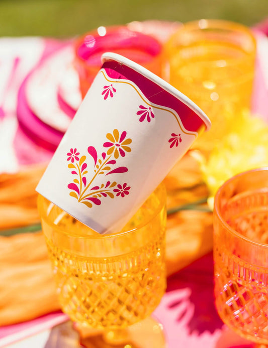 8 papírových kelímků Pink Limonade 255 ml