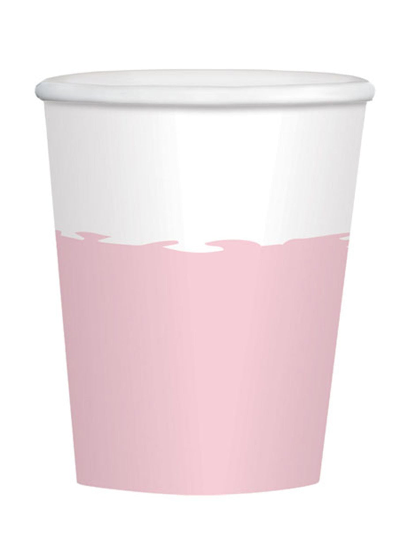 8 růžovobílých kartonových kelímků 250 ml