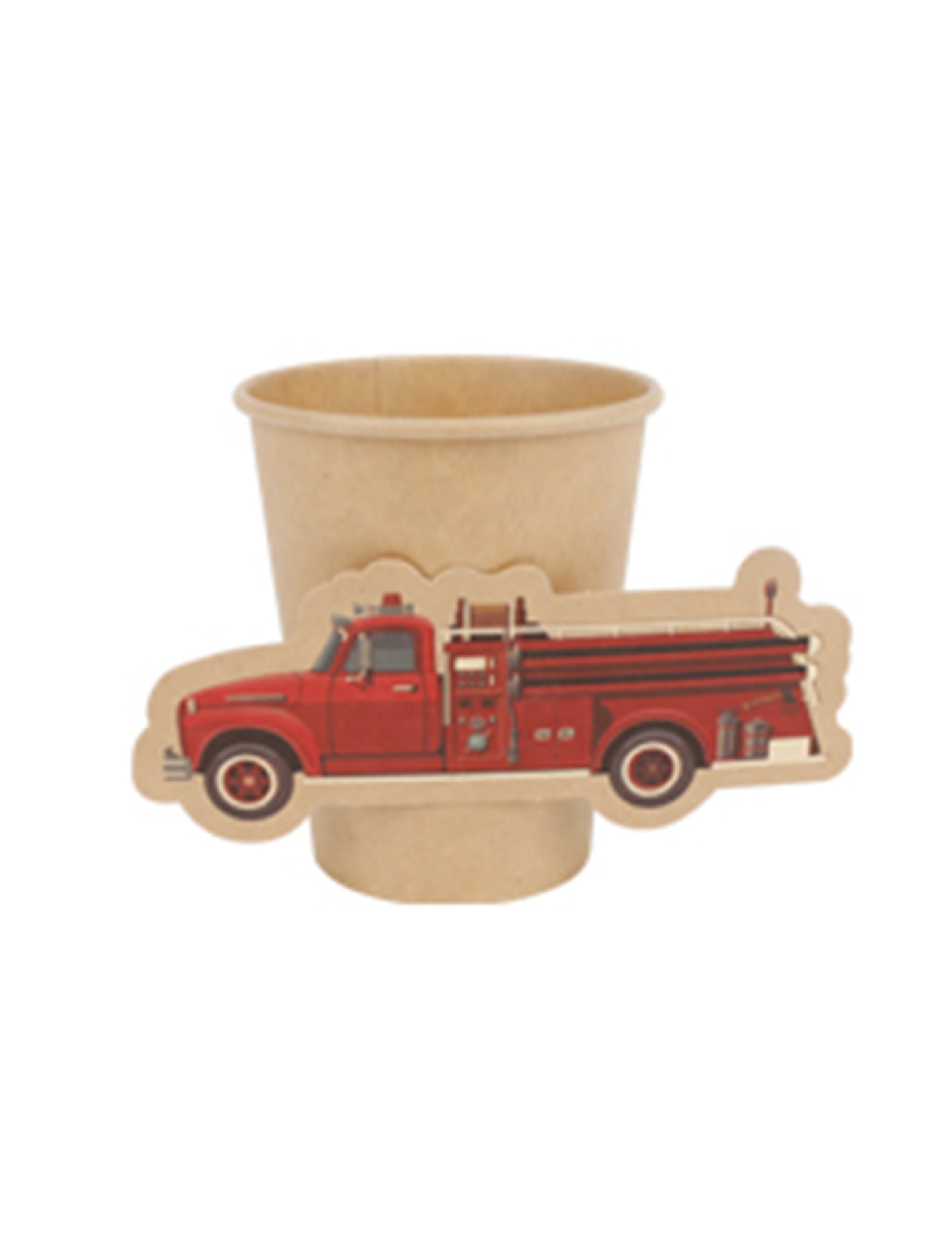 8 červenozlatých hasičských kraftových kelímků 255ml