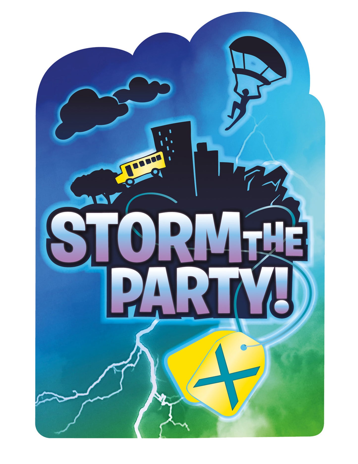 8 pozvánek a obálek s nálepkami Battle Royale 15 x 10 cm